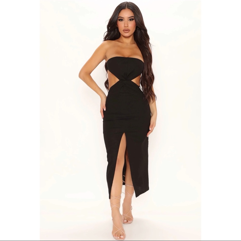 Black High Slit Dress